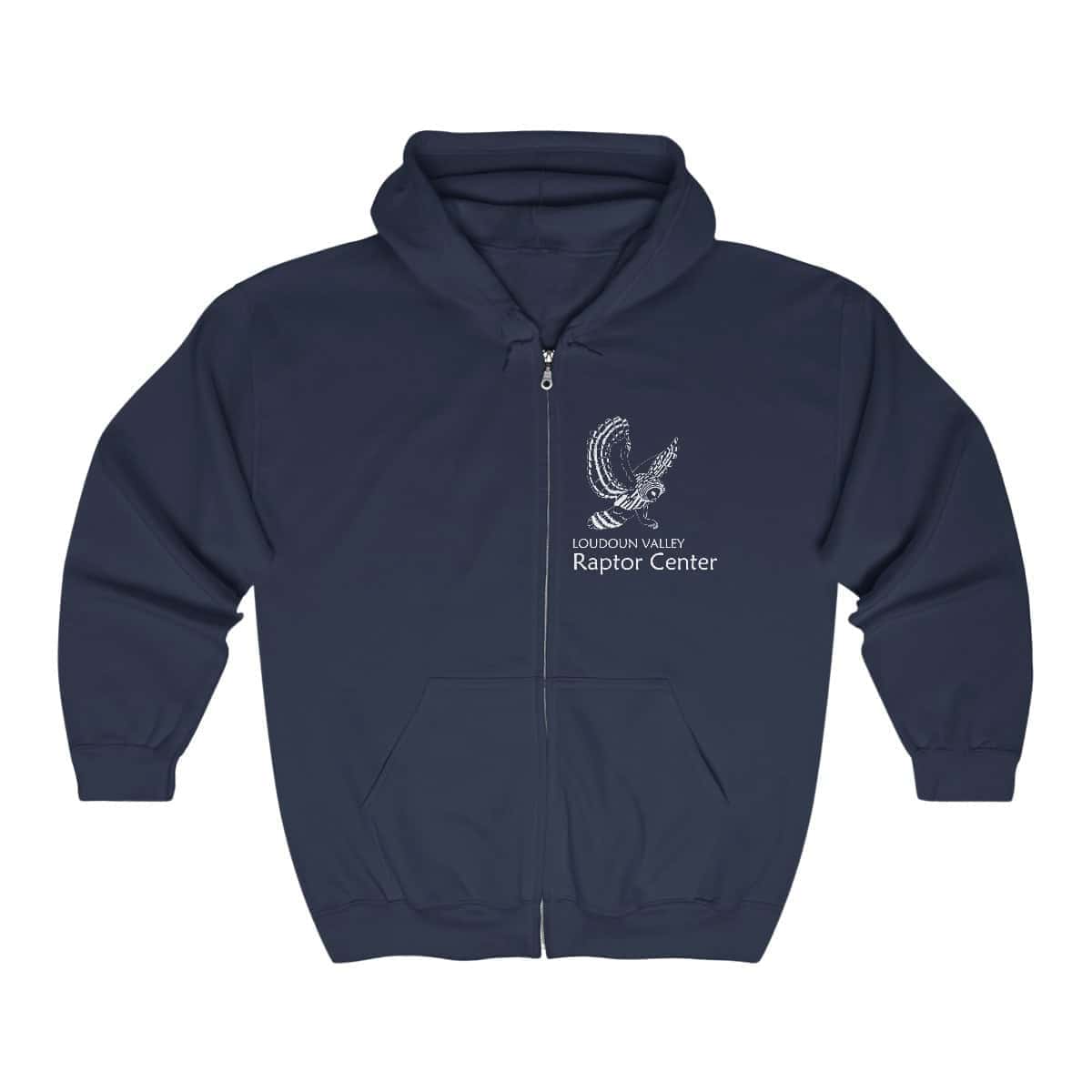 Unisex Heavy Blend™ Full Zip Hooded Sweatshirt - Logo only - White