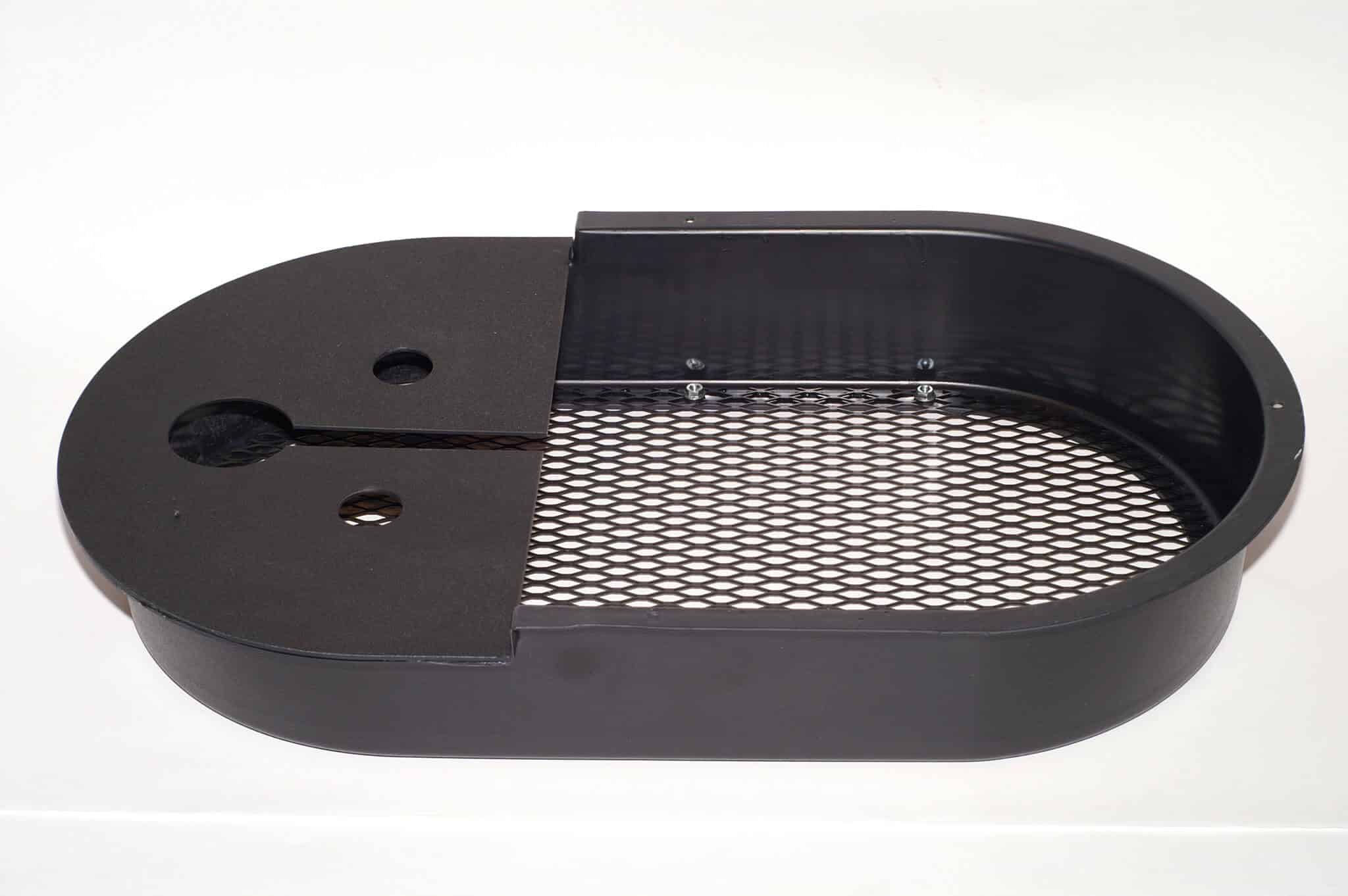 plastic flange metal grill underside