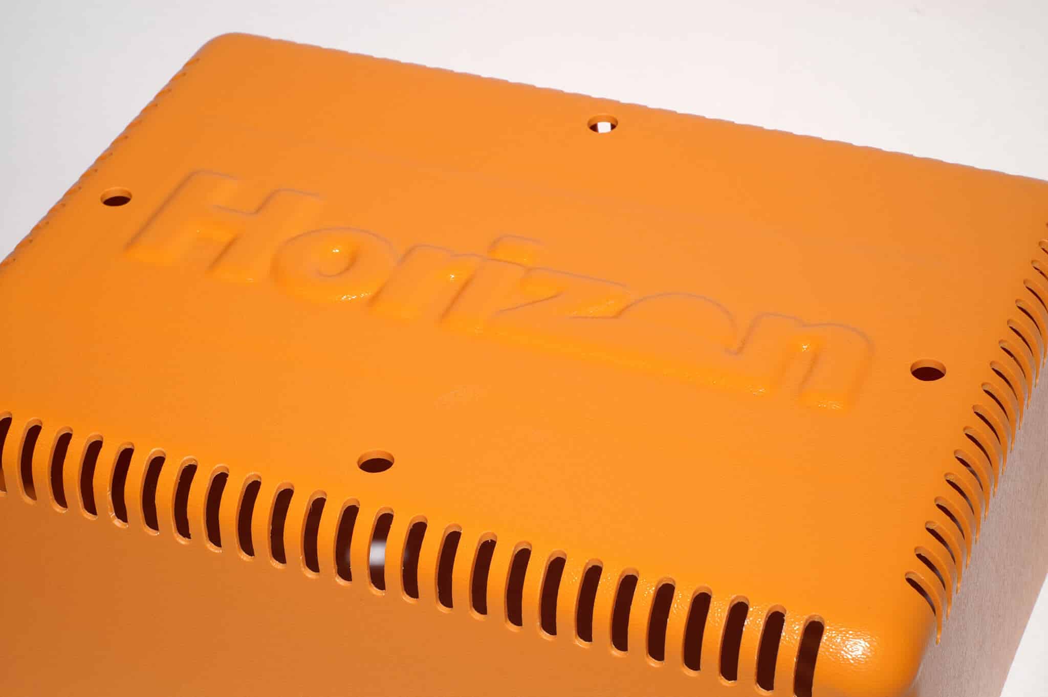 rectangular unflanged machine guard custom lettering