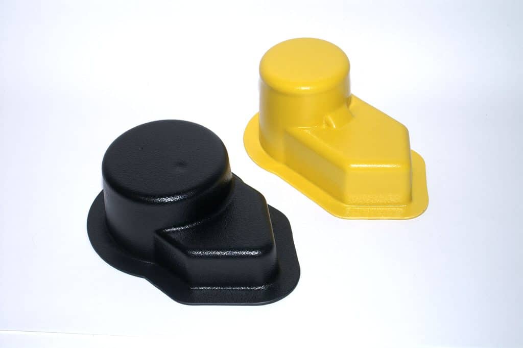 3 bolt flange bracket bearing covers black yellow plastic