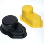 3 bolt flange bracket bearing covers black yellow plastic