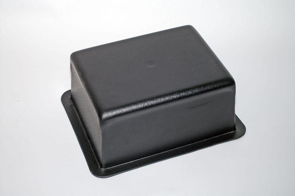 rectangular flanged machine guard black plastic