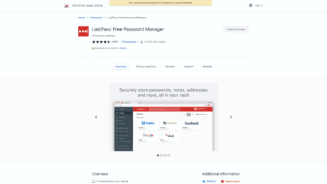 LastPass extension