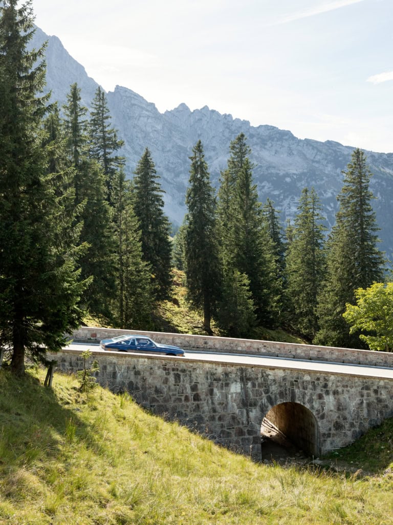 Driving the Roßfeldstraße in Berchtesgaden in an historic Mazda RX 5 for Mazda Magazine
