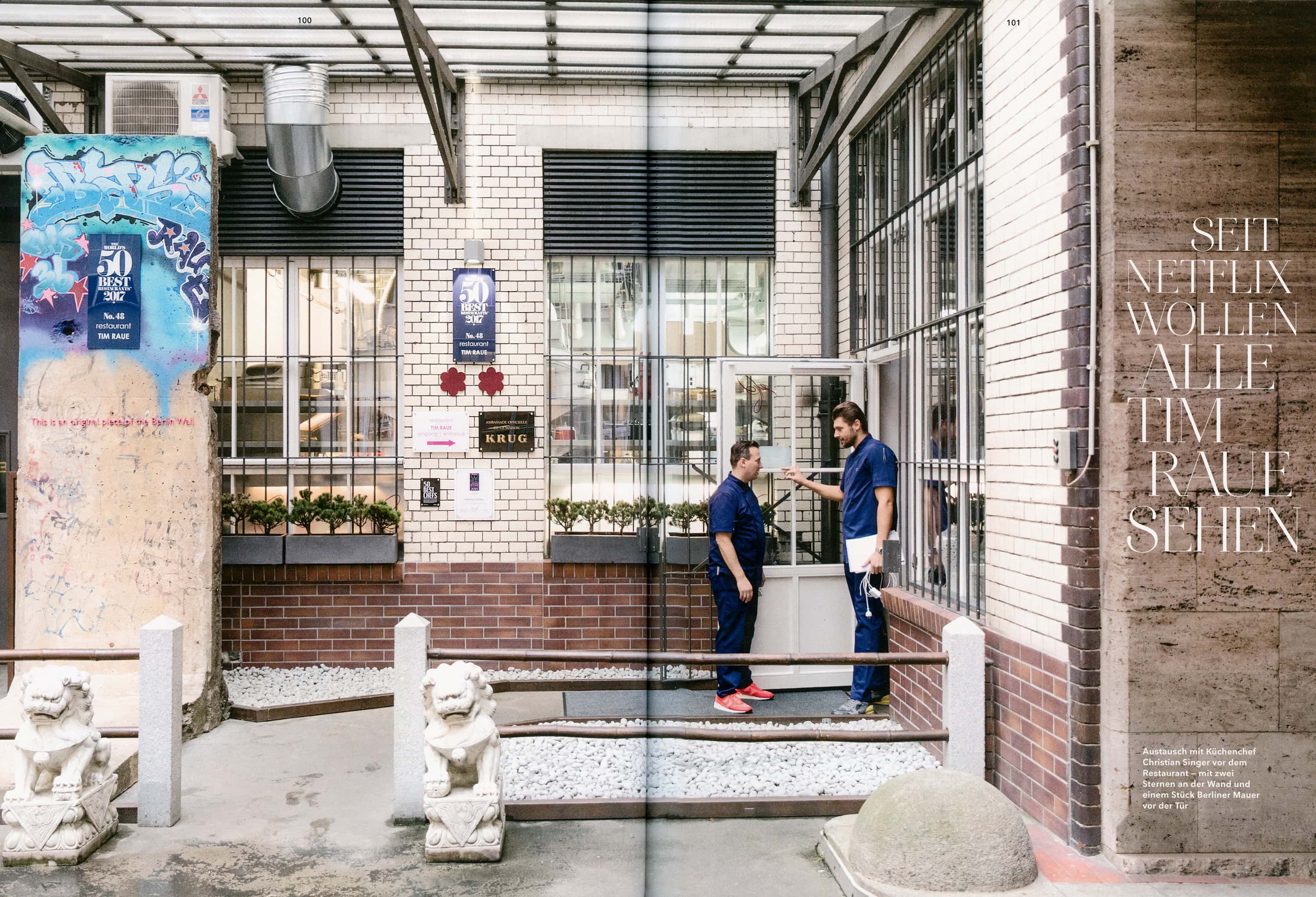 Reportage über Sternekoch Tim Raue in seinen Restaurants in Berlin.