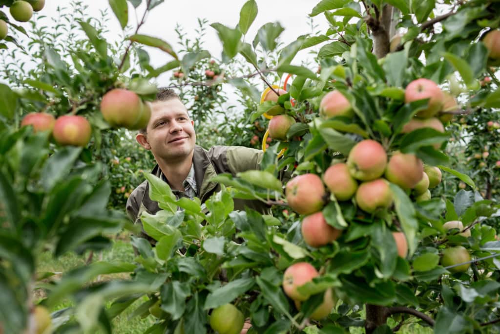 REWE Regional Testimonial Kampagne. Regionale Lieferanten und Landwirte mit ihren Produkten vor Ort, wo die Produkte herkommen