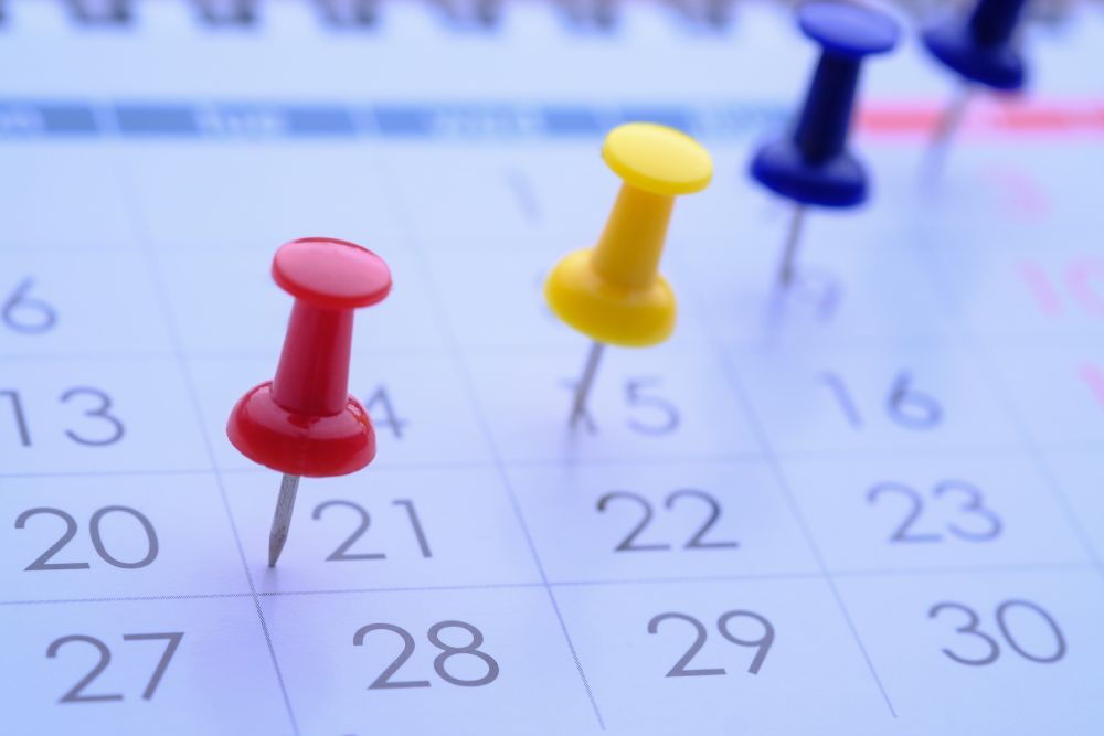 Aufbewahrungsfrist im Kalender eingetragen.