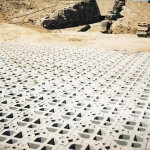 Concrete paving blocks for durable outdoor flooring installation.