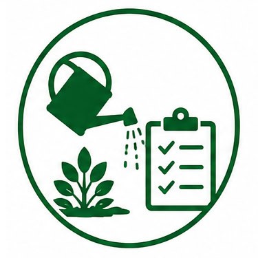 Watering a young plant with a watering can, symbolizing plant care and growth.