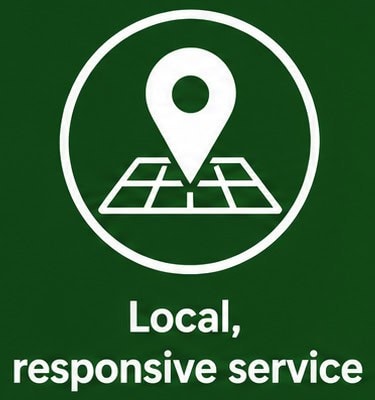 Icon representing website renaming with location and responsive service elements.