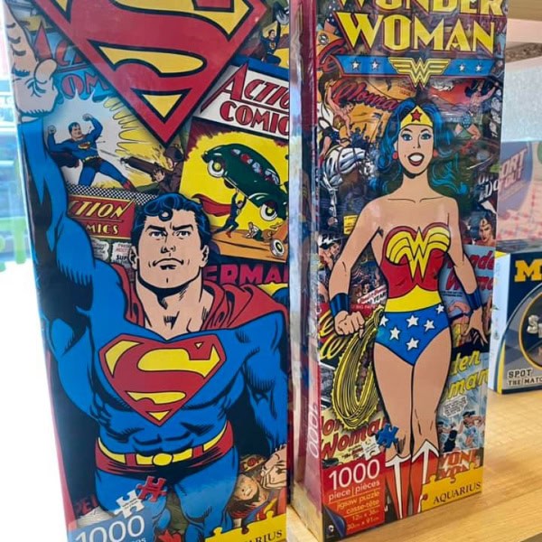 Superman and Wonder Women action figures