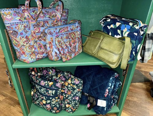 variety of bags and purses