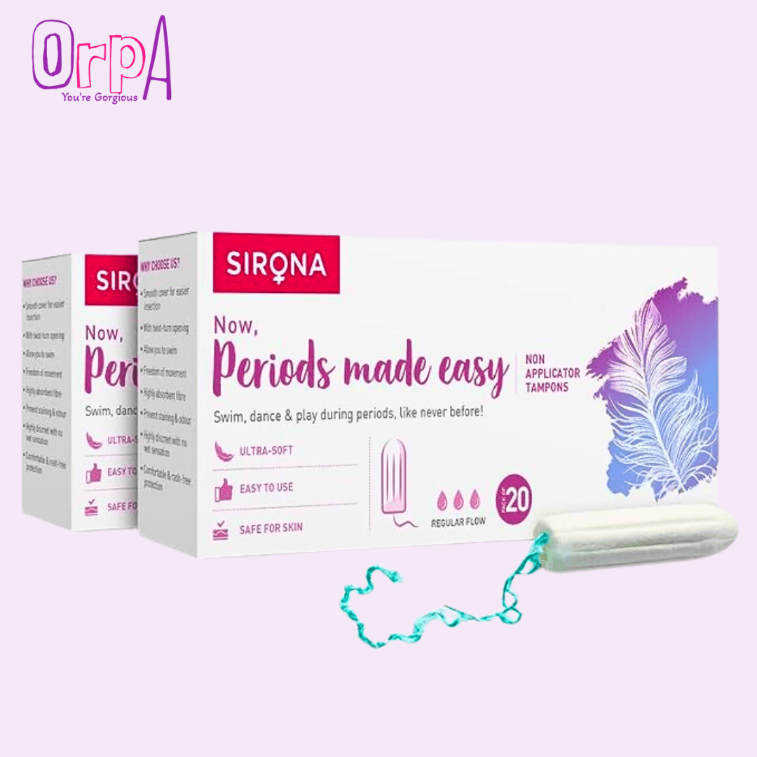 Sirona NonApplicator Tampons for Regular Flow Pack of 2 Orpa