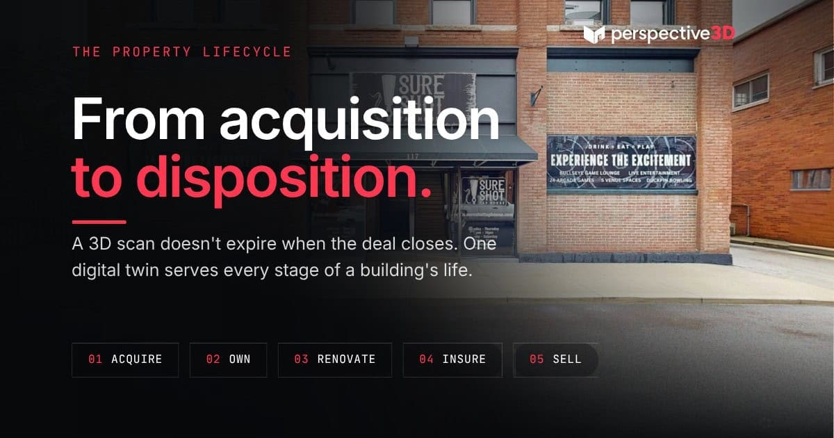 3D documentation supporting a Michigan commercial building from acquisition through disposition