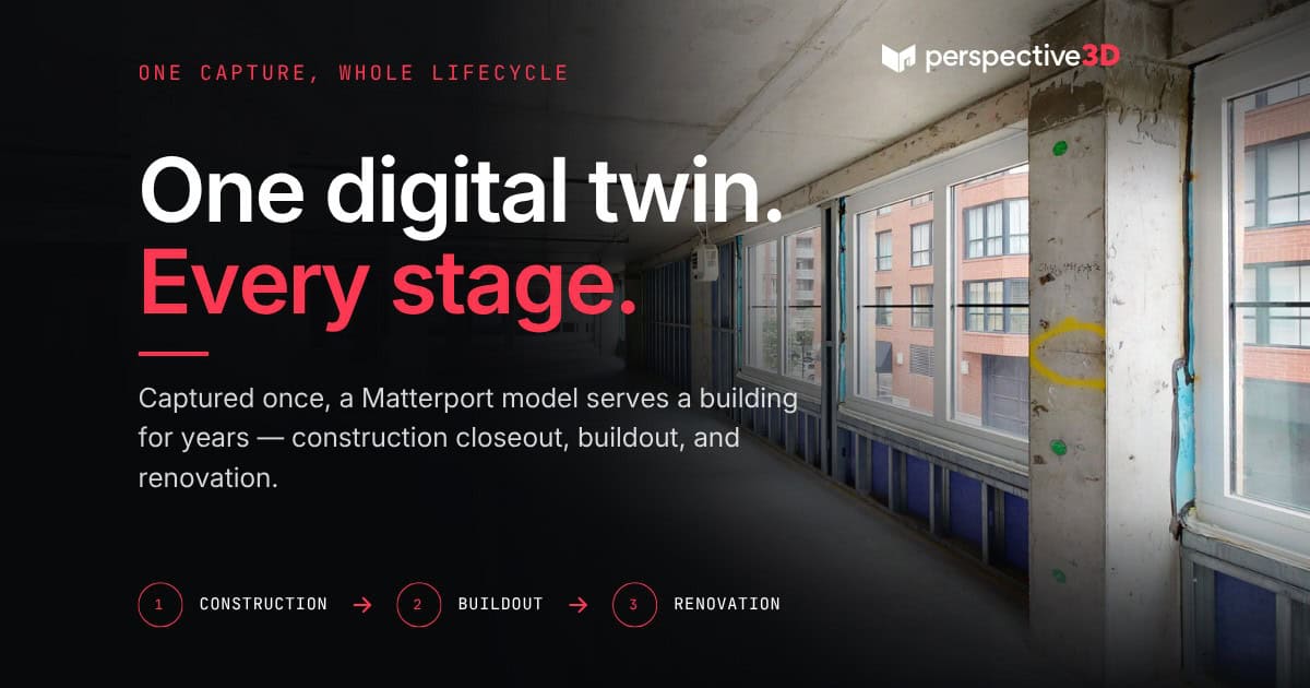 Matterport digital twin used across construction closeout and renovation for a Michigan commercial building