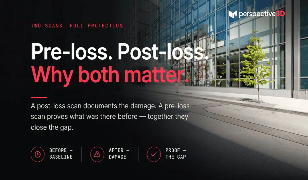 Pre-loss and post-loss Matterport scan comparison for a Michigan property insurance claim