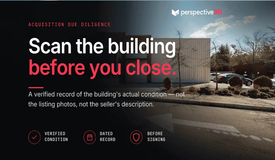 D scan documentation used for commercial building acquisition due diligence in Michigan
