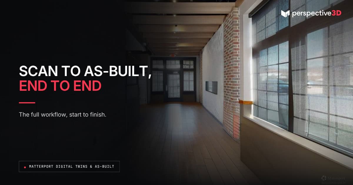 Matterport scan to as-built documentation workflow for a Michigan commercial building