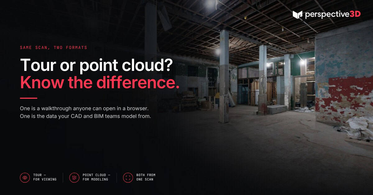 Comparison of Matterport 3D tour interface and point cloud data for AEC teams