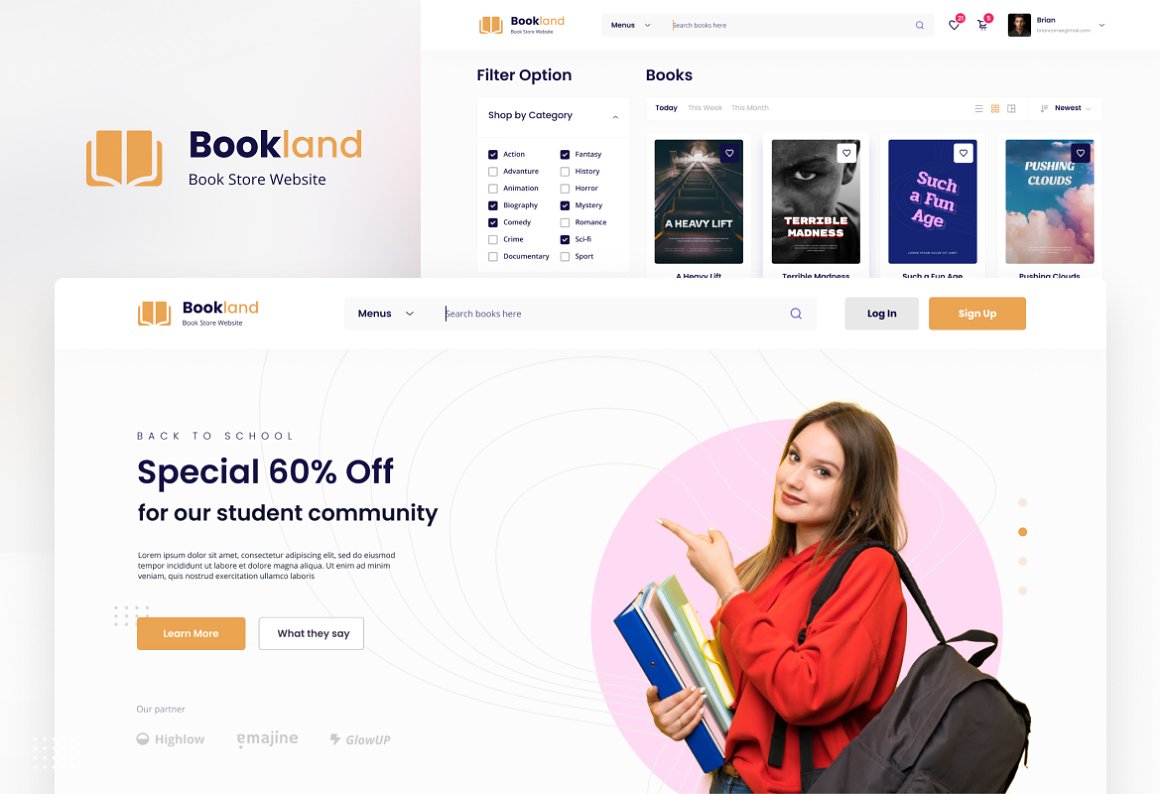 Bookland - Book Store Ecommerce UI
