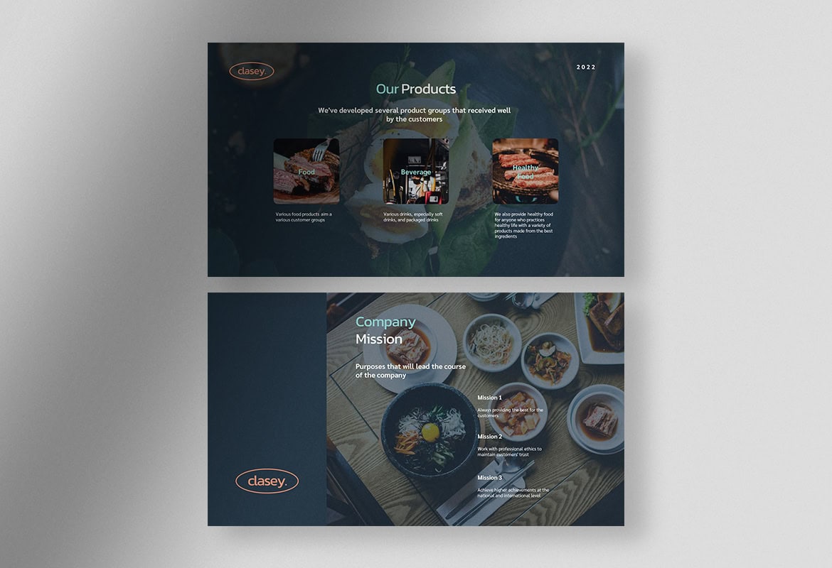 Clasey – Denim Blue Modern Company Profile Presentation Template