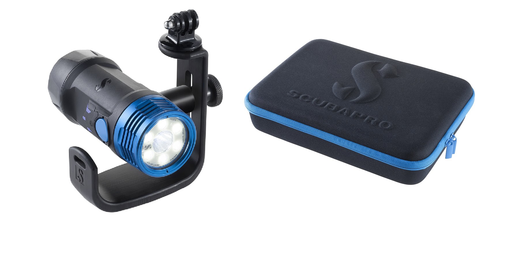 Lampe sous-marine Scubapro, idéale pour explorer les profondeurs marines en toute sécurité.