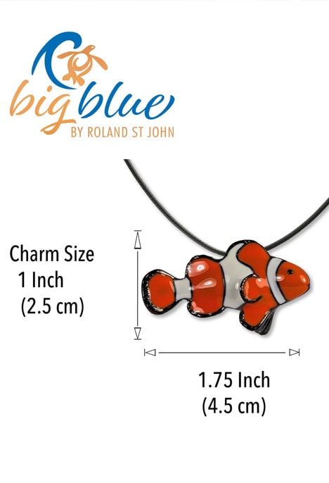 Collier en forme de poisson-clown, idéal pour les passionnés de plongée, évoquant la beauté des récifs coralliens.