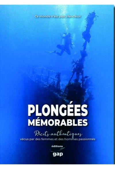 Un plongeur explore une épave mystérieuse, illustrant l'aventure sous-marine et la passion du voyage aquatique.