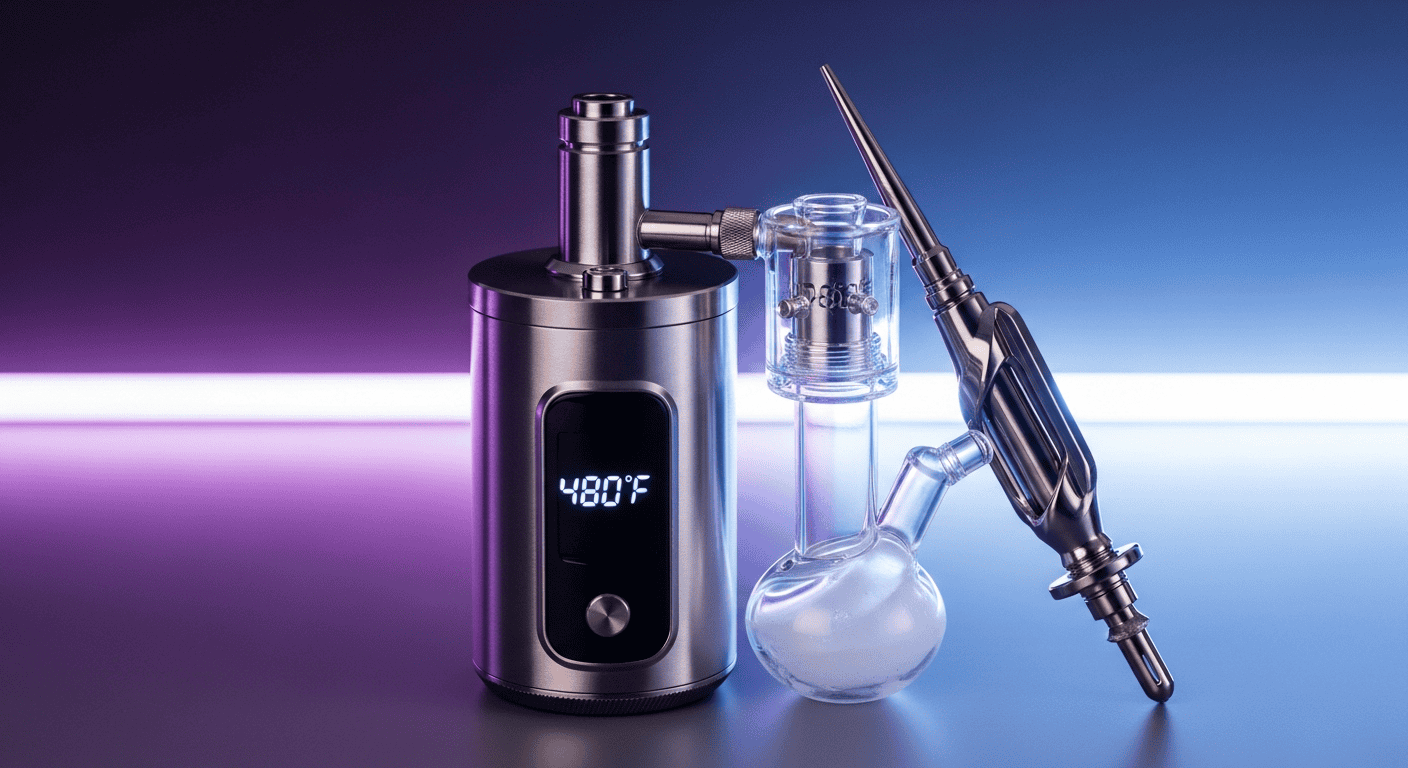 Digital e-nail set to the Best Dab Temp for low-temp dabbing.