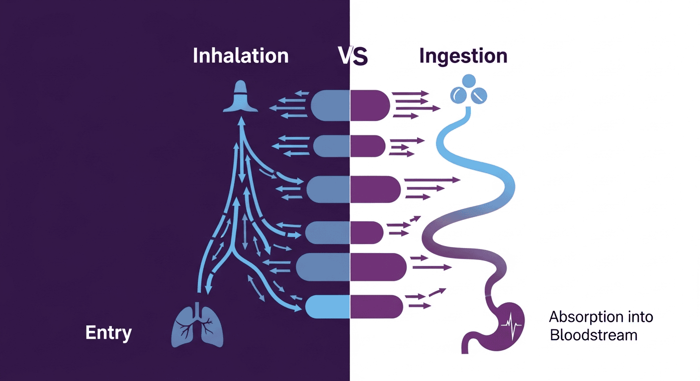 Chart showing Cannabis Bioavailability by consumption method.