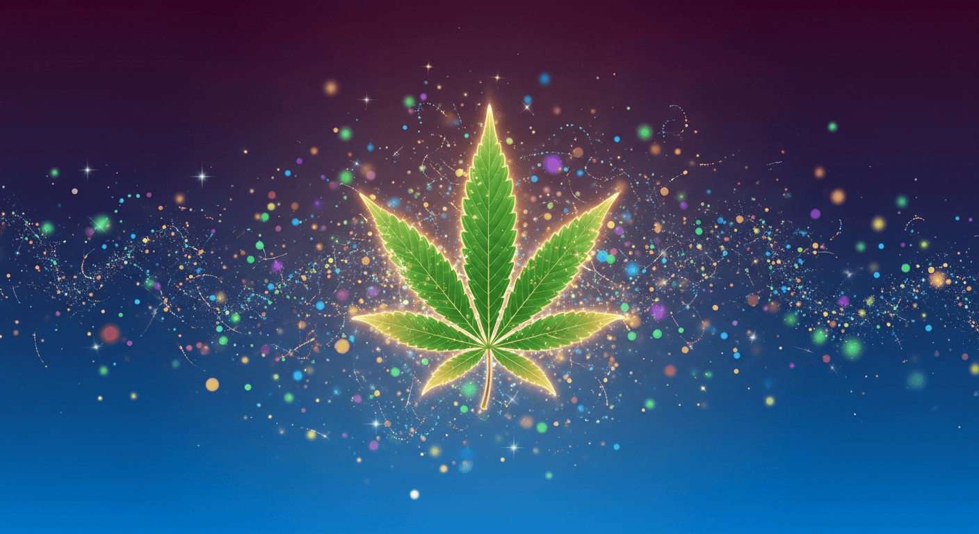 Visualization of the Entourage Effect with cannabinoids and terpenes.