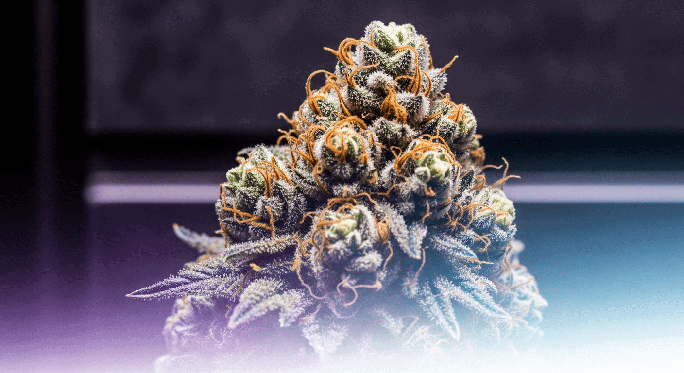 A macro photo of high-quality Gassy Weed Strains highlighting the resinous buds that produce a pungent diesel aroma.