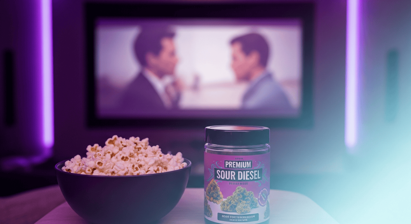 Movie posters and a joint representing a list of the Best Stoner Movies.