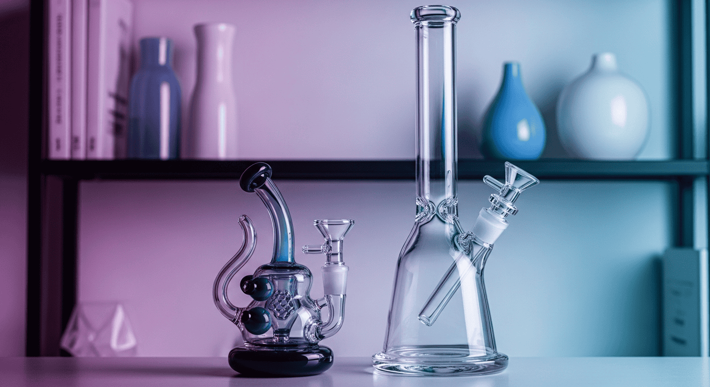 A size and portability comparison between a Bubbler vs Bong.
