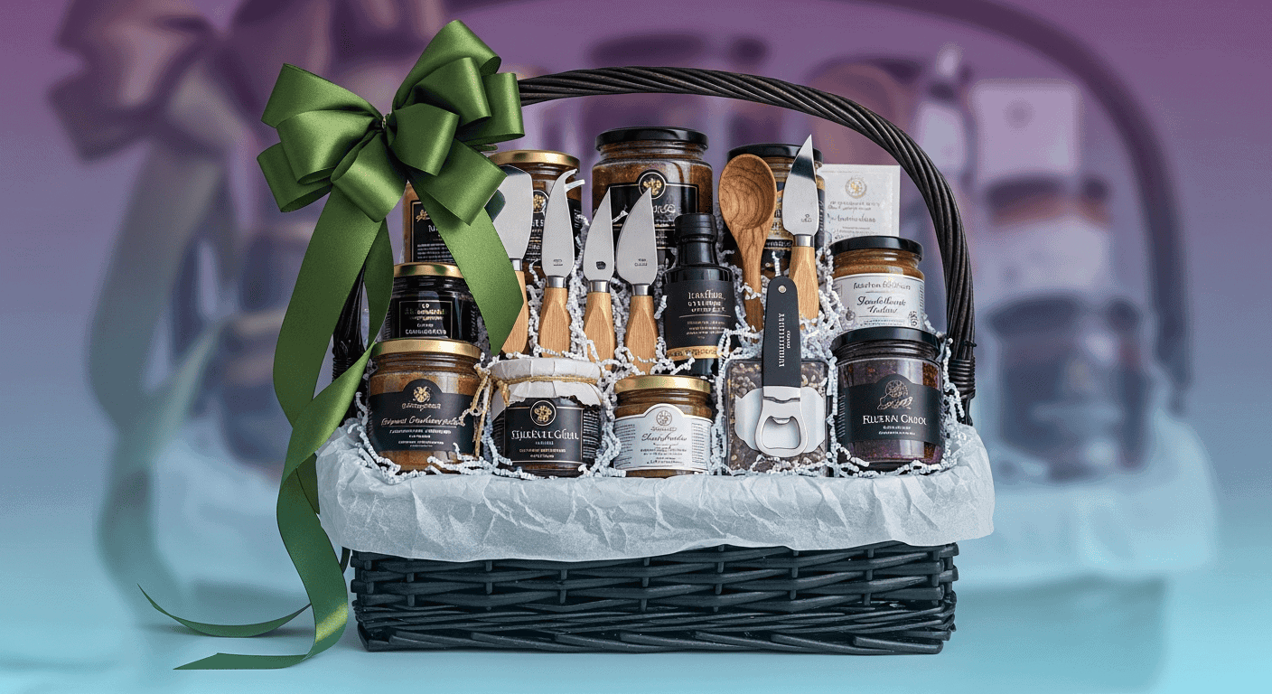 Curated Cannabis Gift Guide box with a decorative ribbon.