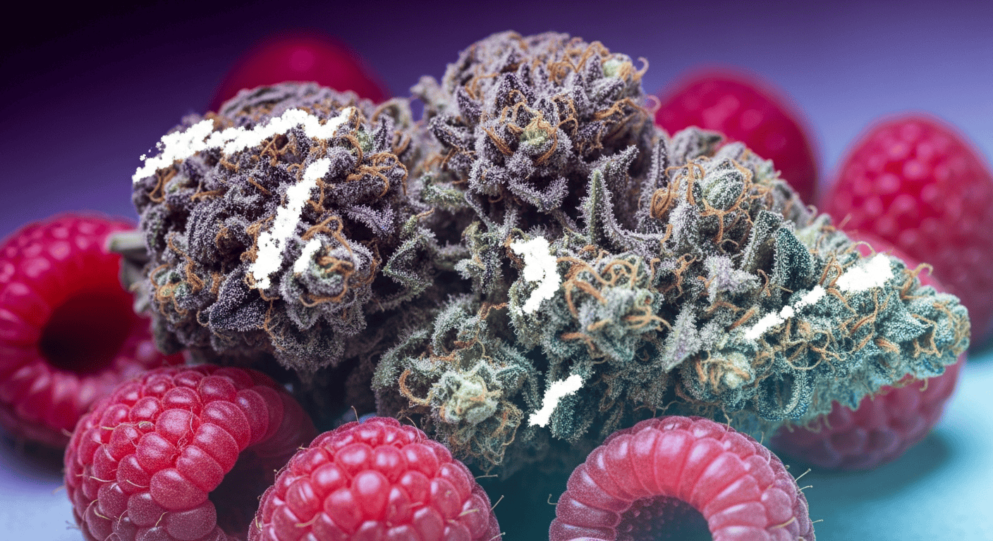 Sedative, berry-scented buds of the Raspberry Kush indica variety.