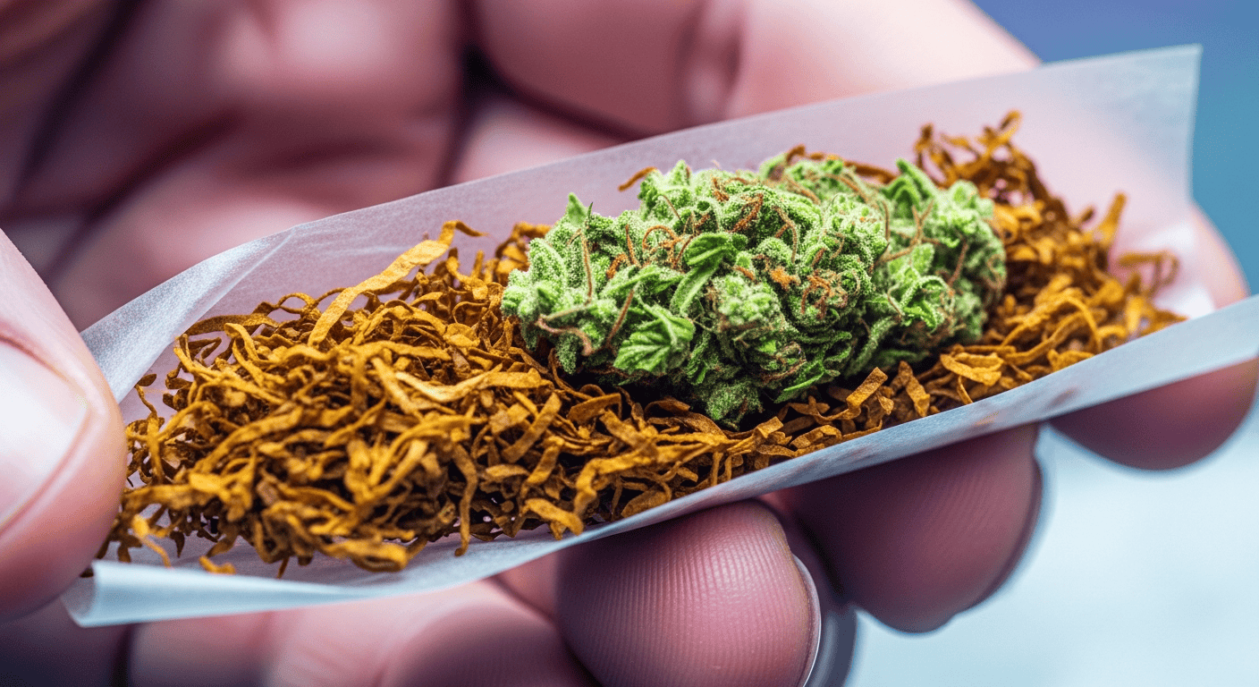 A hand-rolled mix of cannabis and tobacco used to explain What is a Spliff.