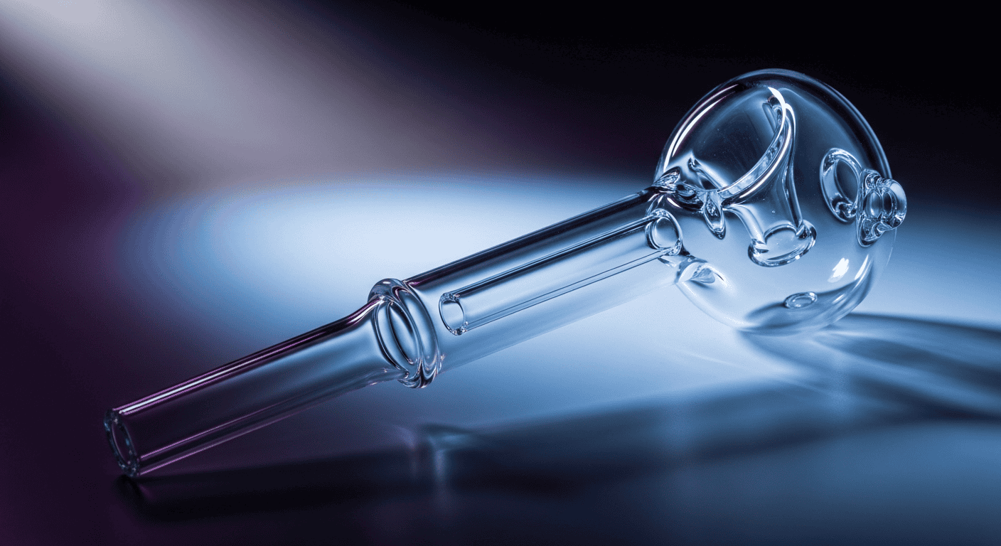 A long, high-airflow glass tube known as a Steamroller Pipe.