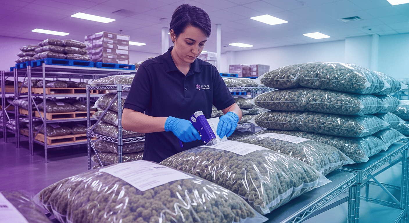 A bulk wholesale bag of cannabis representing Pounds of Weed.