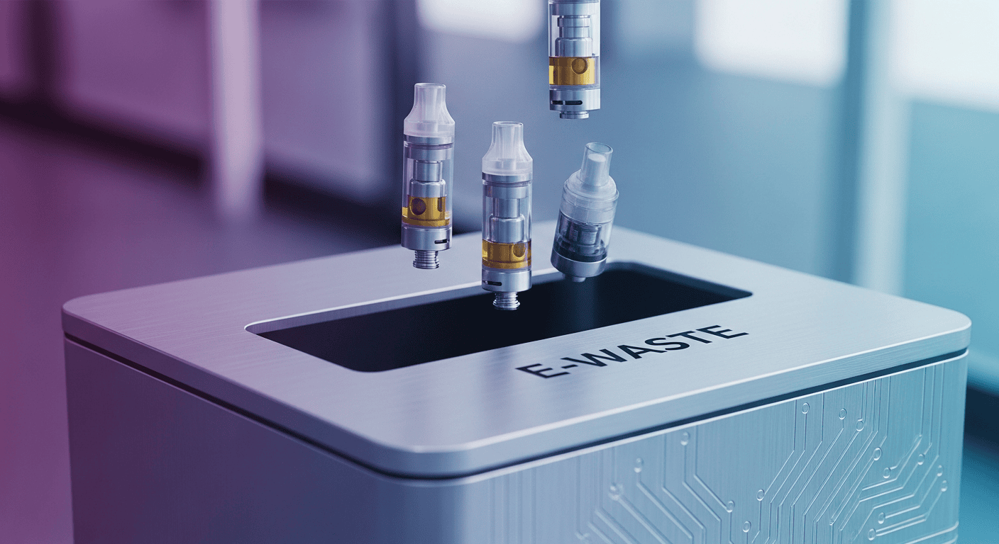 A drop-off bin for users who want to responsibly Recycle Vape Carts.