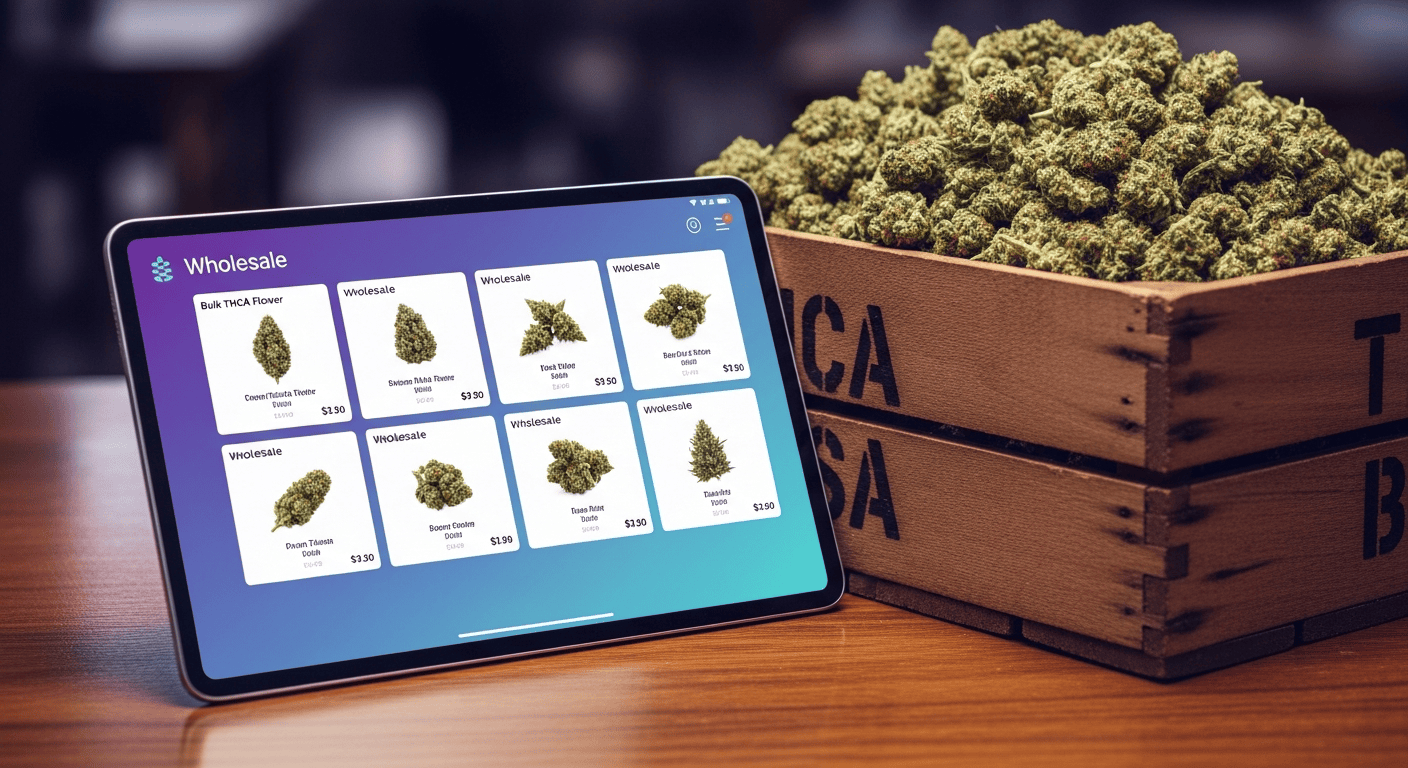 A shipping warehouse floor filled with Wholesale THCA Flower boxes.