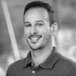 Portrait of Greg M. from Reality Capture Experts in black and white.