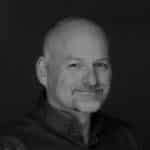 Portrait of Owen W. from Reality Capture Experts in black and white.