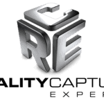3D logo of Reality Capture Experts with metallic finish.