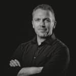 Portrait of Viktor B. from Reality Capture Experts in black and white.