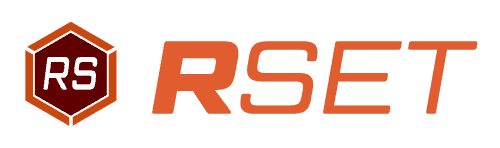 RSET logo with hexagon and bold text on orange background.