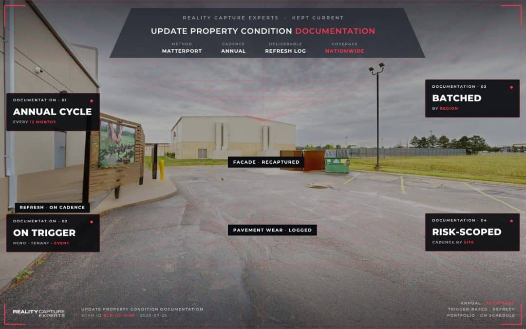 Property documentation by Reality Capture Experts with detailed condition updates.