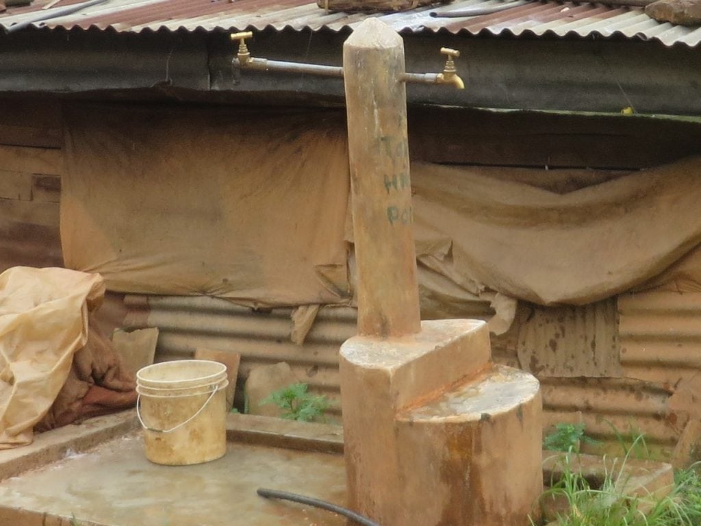 The tap installed as part of the solar-powered water pumping project.