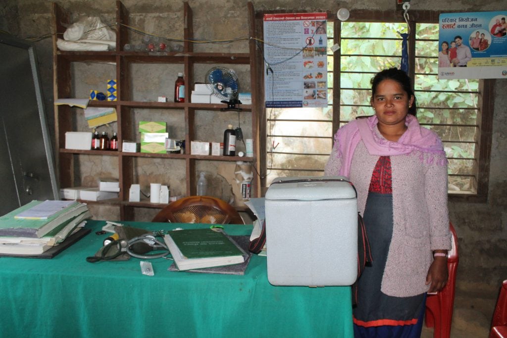 A Nepalese woman in a medical facility. 