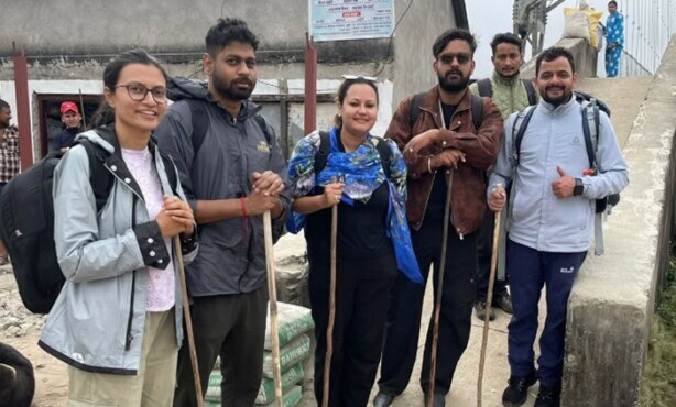(Aastha, on far left) and the programme team set for the visit.